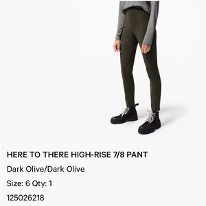 Here to there high rise pant lululemon size 6